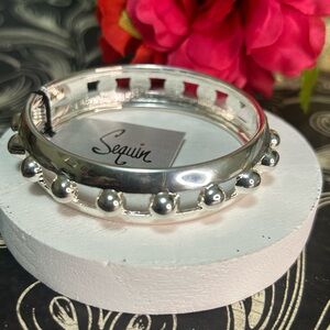 NWT Nordstrom Sequin Bracelet Silver Open Clasp